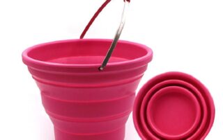 Outdoor Camping Round 10L Silicone Folding Bucket with Handle for Cleaning Washing