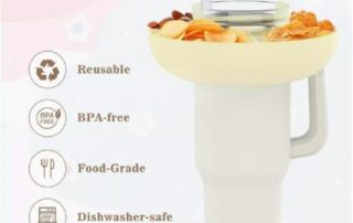 Silicone Snack Bowl for Stanley 40oz Tumbler Reusable Snack Ring Tray BPA Free Food Grade Cup Snack Holder