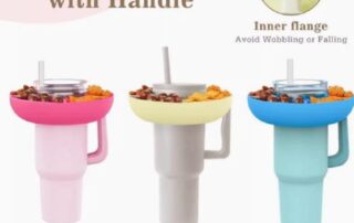 Silicone Snack Bowl for Stanley 40oz Tumbler Reusable Snack Ring Tray BPA Free Food Grade Cup Snack Holder